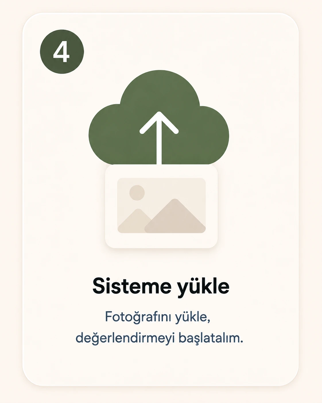 4. Sisteme yükle. Fotoğrafını yükle ve değerlendirmeyi başlat.